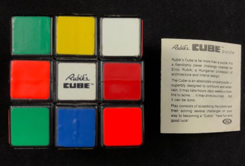 Vintage Original Rubik's Cube 1980 with Rubik's Cube Solution Booklet 3x3x3