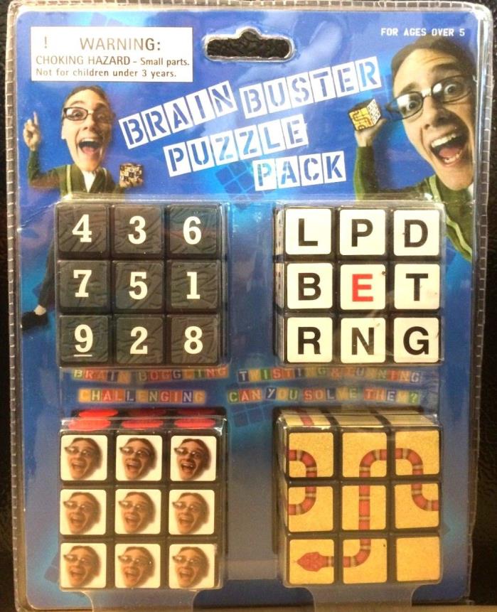 Brain Buster Puzzle Pack NIB - 4 Pack