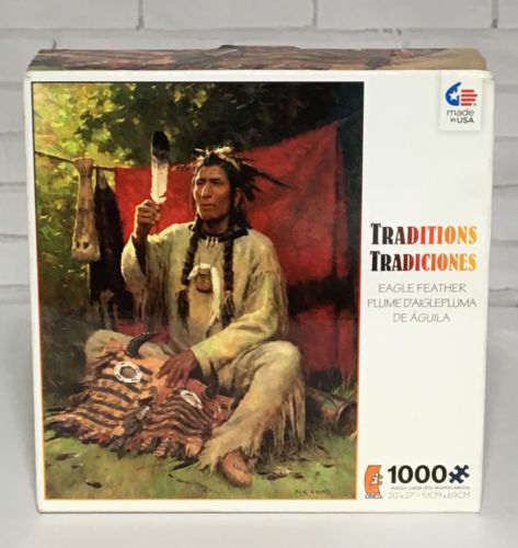 Ceaco Traditions - Eagle Feather by Zhuo S Liang - 1000 Pc Jigsaw Puzzle, Sealed