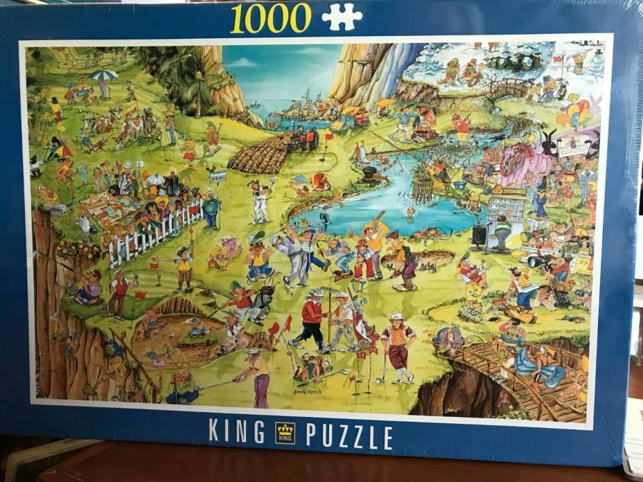 King 1000 Piece Puzzle Golf Comic 1944 NEW
