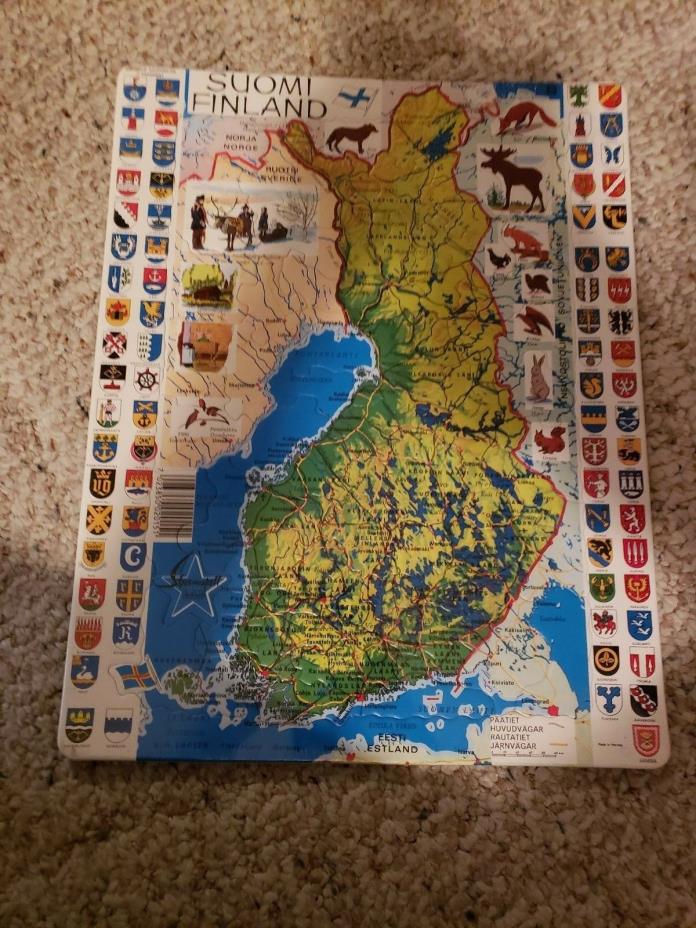 Vintage Larsen FINLAND Geography Map Puzzle NEW SEALED