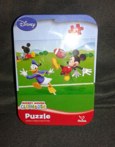 DISNEY Tin Case Football Puzzle Mickey Mouse Club House 24pcs
