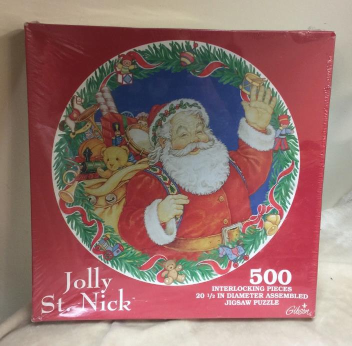Gibson Jolly St. Nick 500 Piece Jigsaw Puzzle New FAST SHIPPER 20 1/2