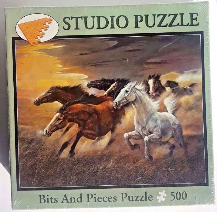 Studio Puzzle Wild Horses 500pc Sealed New Complete 16