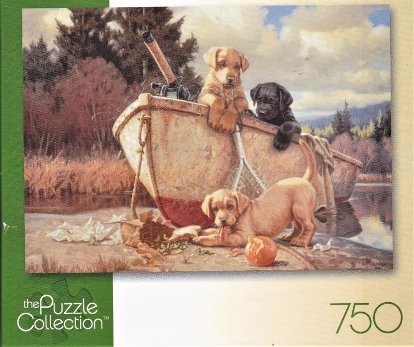100% Complete LAB Puppies 750 Piece Jigsaw Puzzle * LUNCH BREAK