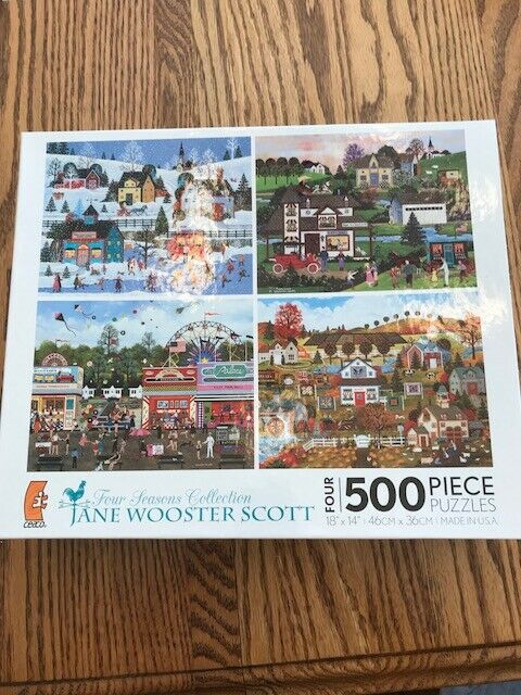 Ceaco Four Seasons ~ Jane Wooster Scott ~ Four 500 piece puzzles *Complete*