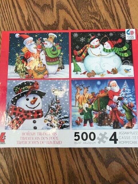 Ceaco Holiday Traditions ~ Four 500 piece puzzles ~ *Complete*