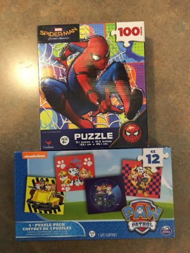 New! Spider-man And Paw Patrol Puzzle Bundle