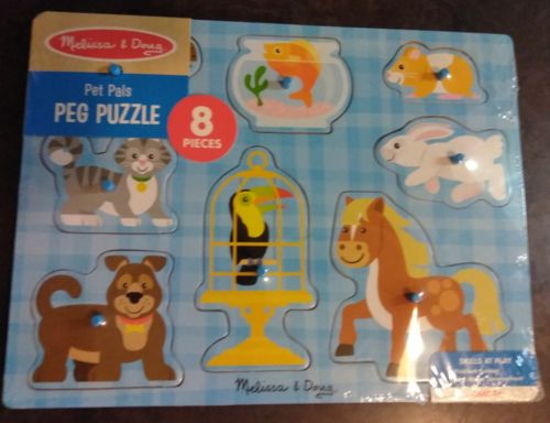 Melissa And Doug Pet Pals Peg Puzzle horse dog farm learning