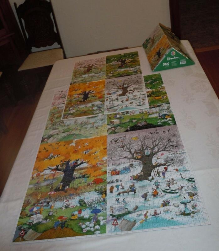 Heye Blachon 4 Seasons Triangular 2000 pc Jigsaw Puzzle Complete W/Poster 2010