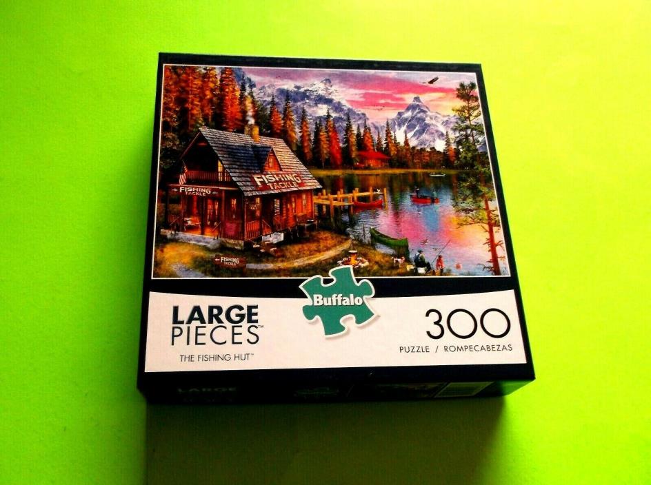 THE FISHING HUT BY DOMINIC DAVISON- 300 PIECES- BUFFALO- COMPLETE- W/ POSTER