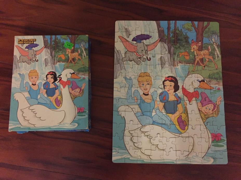 Vtg Disneys favorites Dumbo, Show White, Cinderella 100 pcs jigsaw puzzle Golden