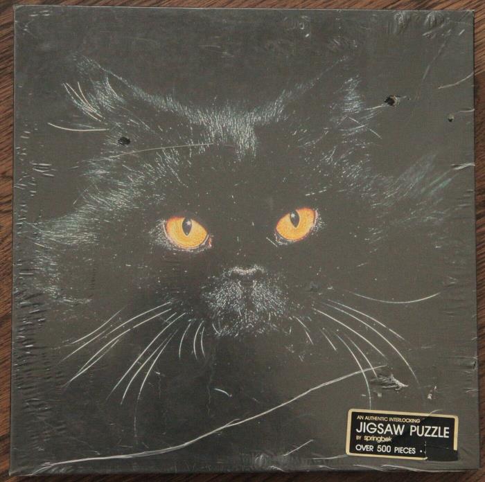 Black Cat at Midnight 500 Piece Jigsaw Puzzle  Springbok 1977 NEW 20 x 20 Inches