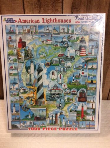 American Lighthouses Historical Fact 1000 piece Jigsaw Puzzle (New Sealed)