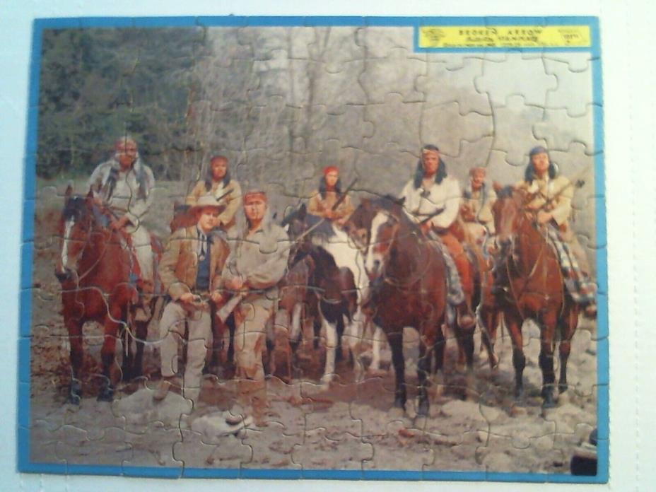 VINTAGE BUILT RITE JUNIOR PICTURE PUZZLE - BROKEN ARROW - WESTEN T.V. - 100 PCS