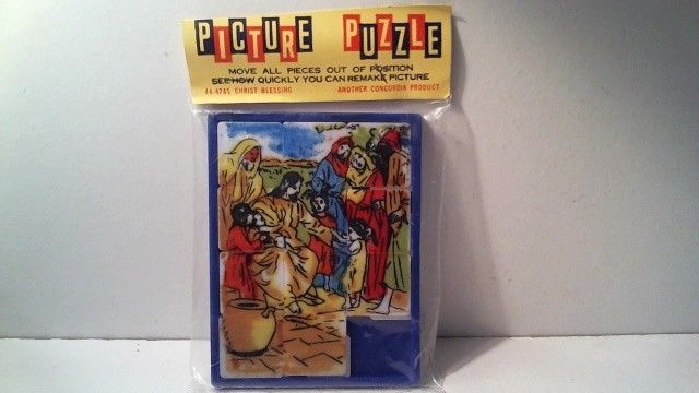 VINTAGE CONCORDIA PICTURE SLIDE PUZZLE - CHRIST BLESSING #44-4745 - HONG KONG