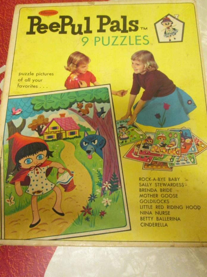 PeePul Pals 9 Cardboard Puzzles Whitman 1967 4583100