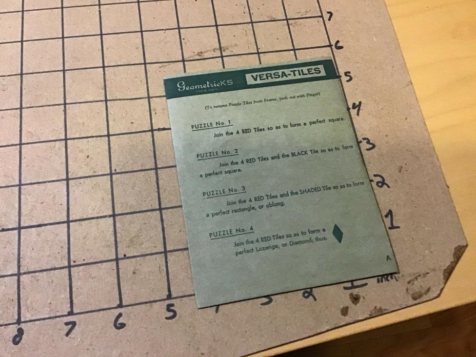 Vintage Original Puzzle, UNUSED -- GEOMETRICKS -- VERSA-TILES in sleeve
