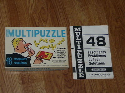 Vintage 1970's Spear's England Multi-Puzzle Game - Original Box & French Booklet