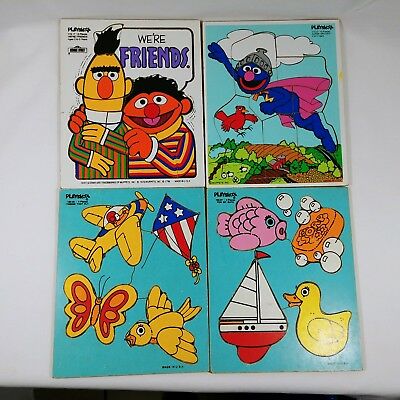 Frame Tray Puzzles Sesame Street and Things That Fly and For My Bath Vintage