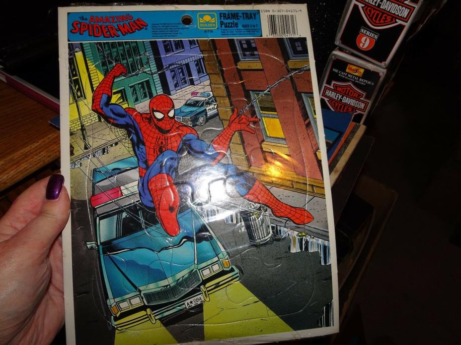 VTG 1990 AMAZING SPIDER MAN MARVEL FRAME TRAY PUZZLE NIP NEW UNOPENED CLEAN!