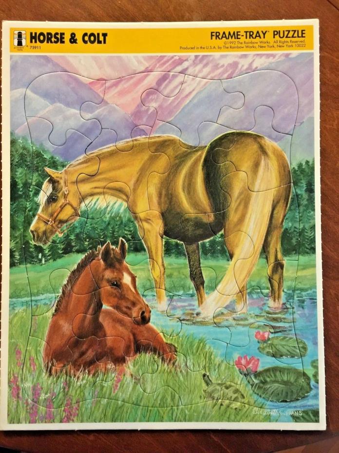 Vintage Rainbow Works Frame Tray Puzzle #75911 - Horse & Colt