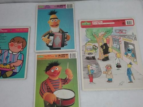 Vintage Golden Sesame Street People in Your Neighborhood Frame Tray Puzzle 1988