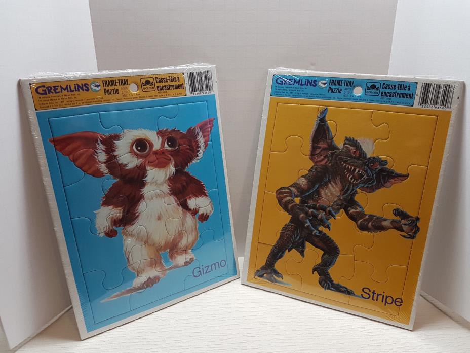 Gremlins Puzzles Lot of 2 Stripe Gizmo Frame Tray Puzzle 1984 Sealed NOS