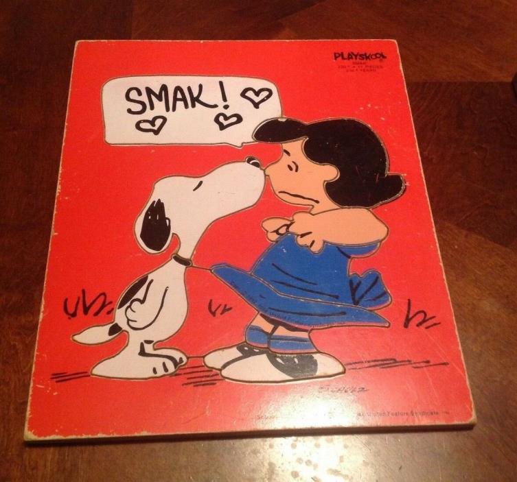 Vintage Playskool Wooden Puzzle Snoopy Peanuts 