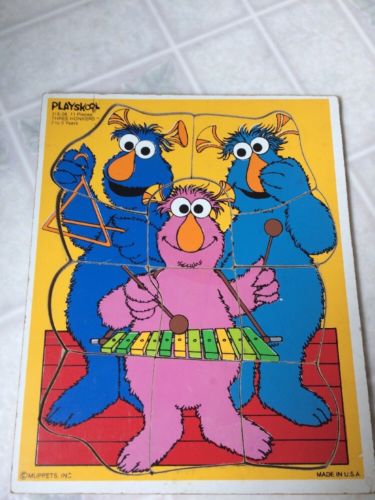 Vintage PLAYSKOOL Wooden Puzzle Muppets Inc Three Honkers 11 Pieces USA 315-26