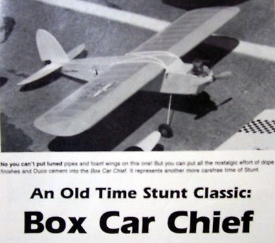 Old Time BOX CAR CHIEF BIG PLAN + PATTERNS Build 1947 UC STUNT Model Airplane