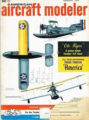 AMERICAN AIRCRAFT MODELER magazine February 1970 Fokker Trimotor: Color 3-Views