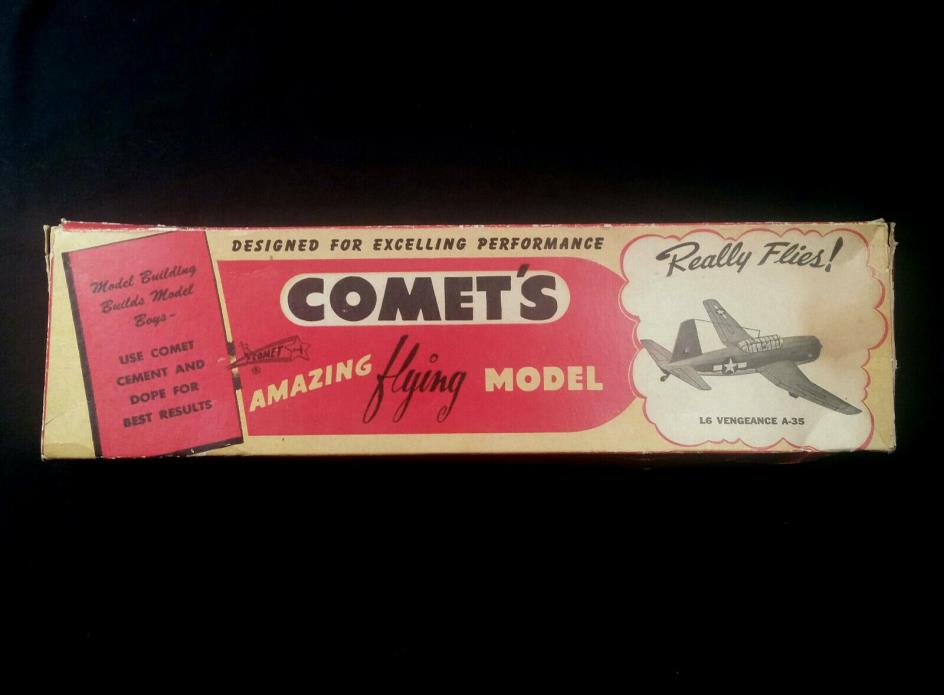 vintage COMET free flight ff balsa wood model kit A-35 VENGENCE complete w.box