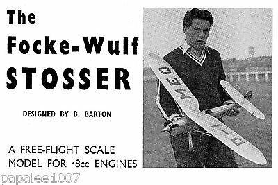 Model Airplane Plans (FF): FOCKE-WULF STOSSER 1/10 Scale 43