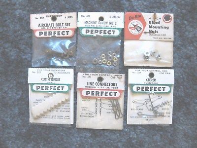 Perfect U Control hardware 1/2A UC Planes,6 Packs,cloth hinges,Bell crank,keeper