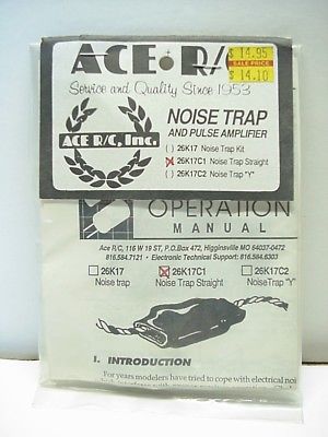ACE R/C Noise Trap Straight 26K17C1  Model Airplane Engine