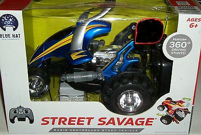 Blue Hat Street Savage R/C Stunt Vehicle Radio Controlled Cycle Remote car Xmas