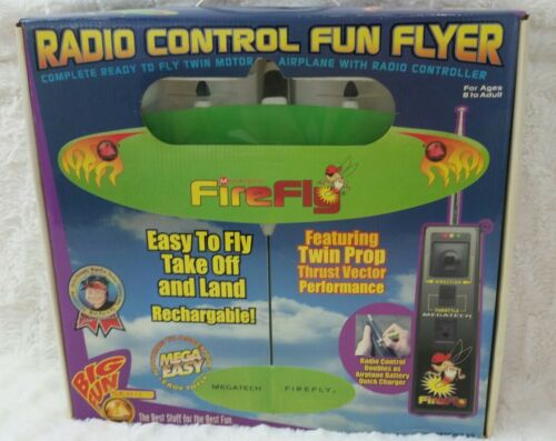 Vintage Megatech Green  FireFly Radio Remote Controlled airplane NOS Kids Toy
