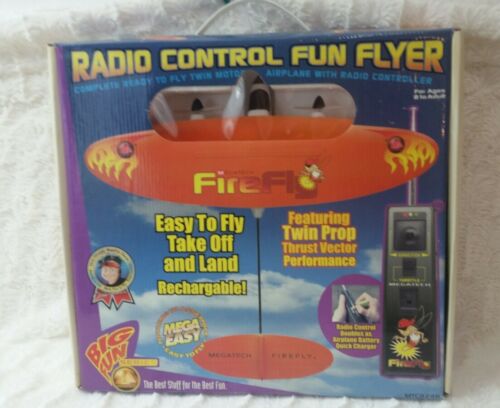 Vintage Megatech Orange FireFly Radio Remote Controlled airplane NOS Toy kids