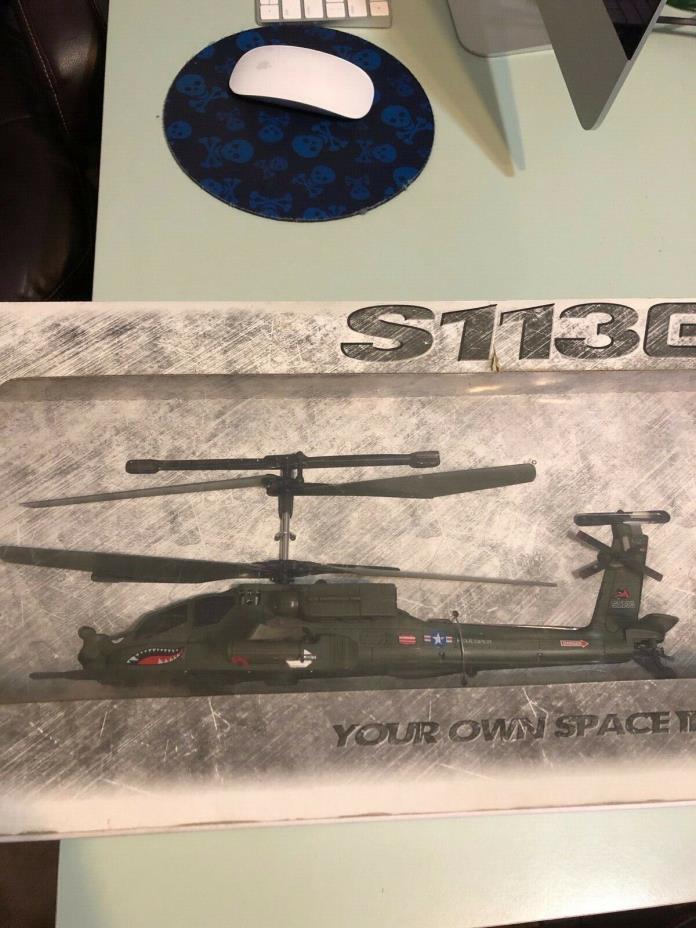 SYMA S113G Remote Control Gyro Apache Attack Military Helicopter