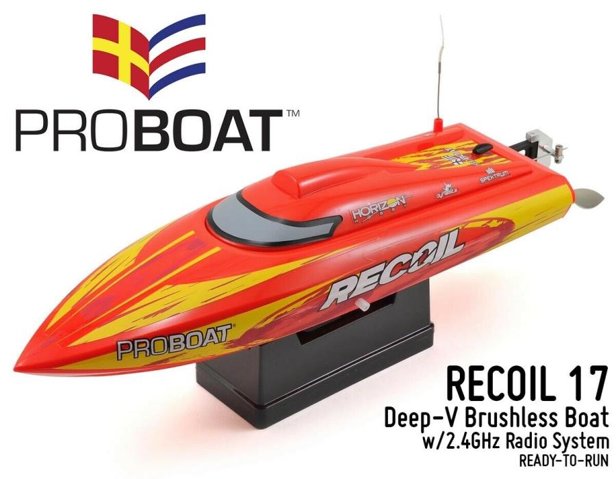 PRO BOAT RECOIL 17 Deep-V RTR Brushless Boat w/ 2.4GHz Radio System PRB08016