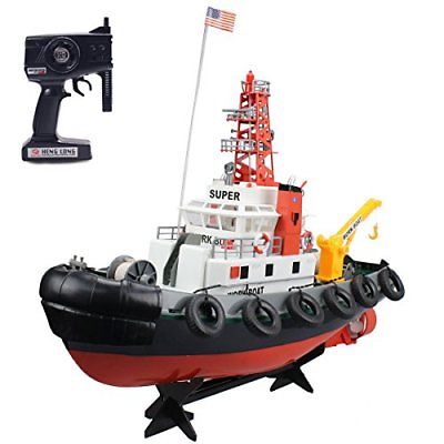 Fistone RC Seaport Boat 2.4G Workboat Tugboat 5CH Radio Control Fireboat US Mari