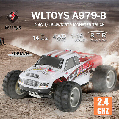 WLtoys A979-B 2.4G 1/18 Scale 4WD 70KM/h Electric RTR Truck RC Car A3K6