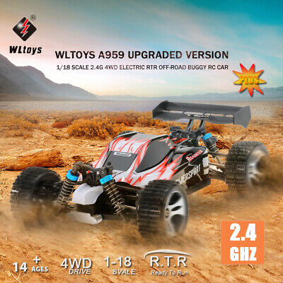Wltoys A959 Upgraded 1/18 Scale 2.4G RC 4WD Electric RTR Off-Road RC Car Q7Q1
