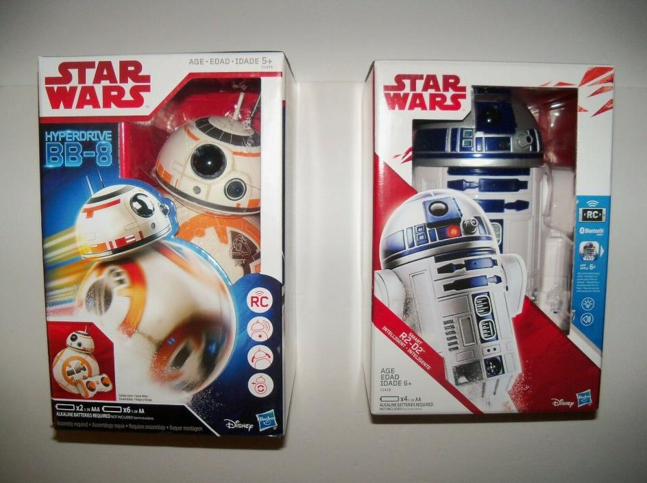 2 Retired Star Wars Remote Control HYPERDRIVE BB-8 + SMART R2-D2 Robot DROID Lot