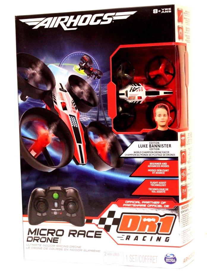 Air Hogs DR1 Racing Micro Race Drone for Kids with Flight Assist Technology -New