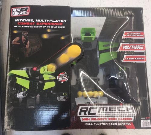 RC Robo Cannon Radio Control Blaster Robot- Green and Black Boy Toy Car Gift