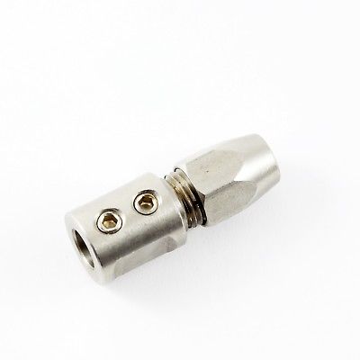 Steel Flex Collet Coupler for 5mm Motor Shaft and 4.76mm (3/16 inch) Flex Cable