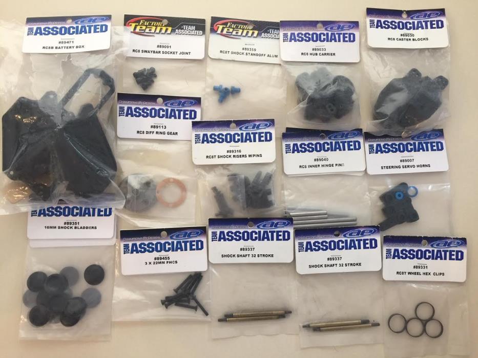 New Team Associated RC8T Lot Sale 89030 89033 89331 89040 89113 89007 89041