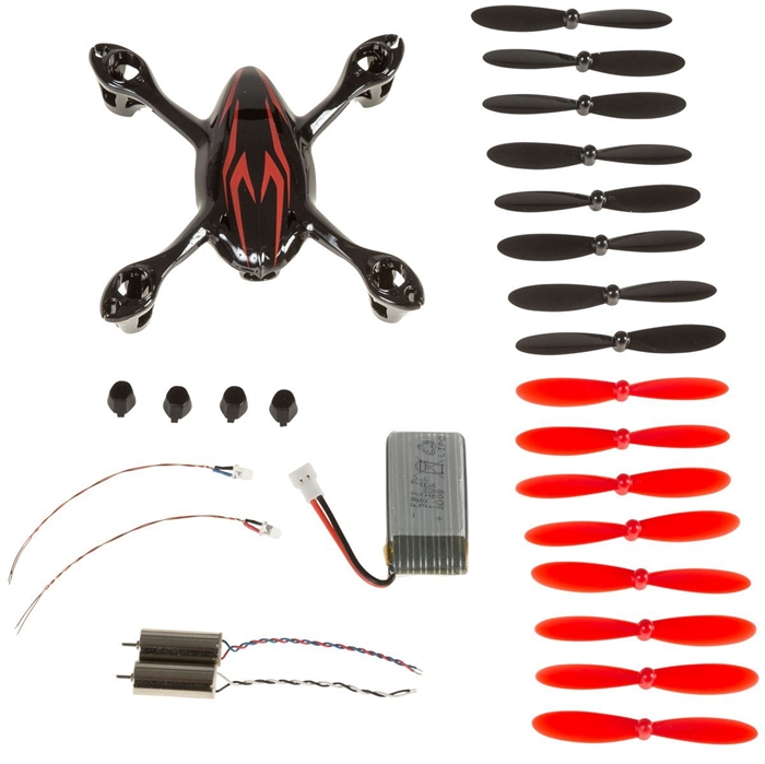 Hubsan X4 H107C LiPo Battery Frame Feet Motors LEDs Propellers O1A7